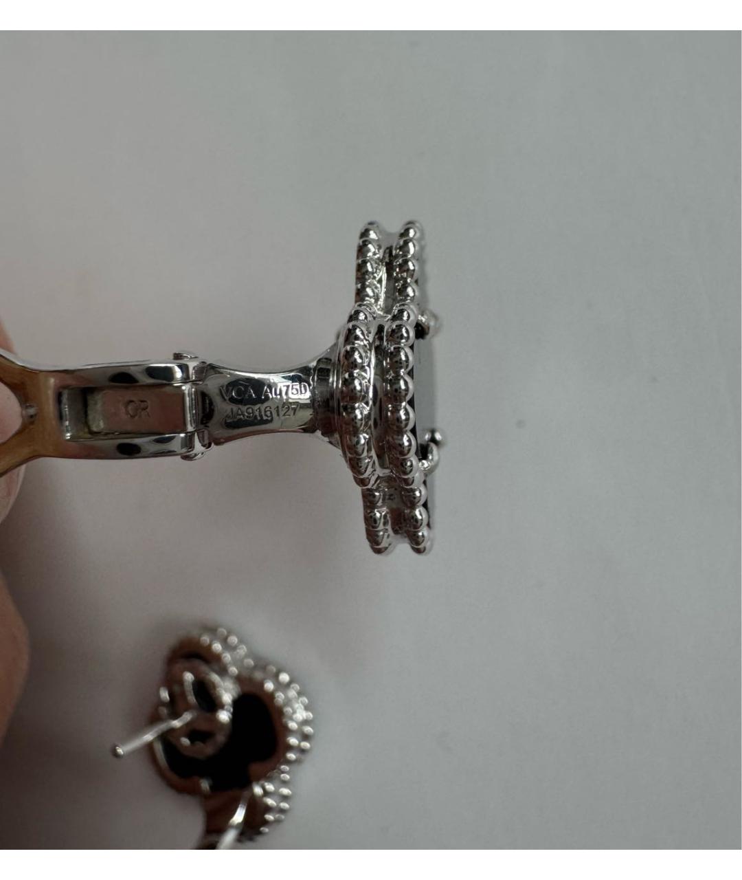 VAN CLEEF & ARPELS Черные серьги из белого золота, фото 6