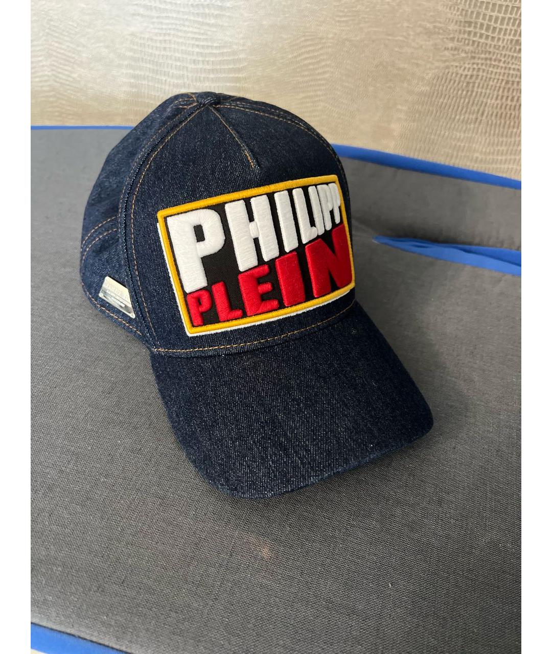 PHILIPP PLEIN Темно-синяя хлопковая кепка/бейсболка, фото 4