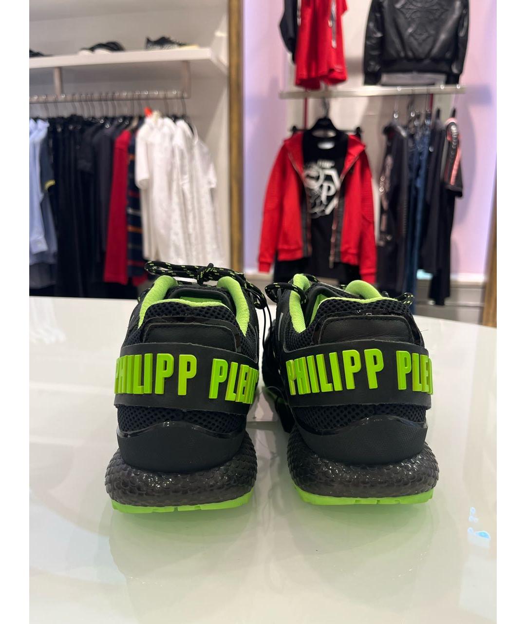PHILIPP PLEIN Черные текстильные кеды, фото 4
