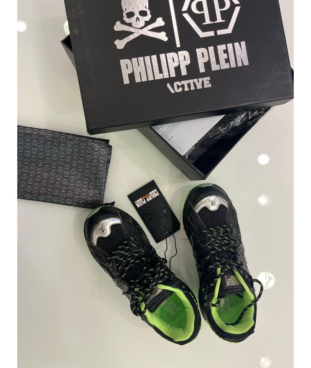 PHILIPP PLEIN Черные текстильные кеды, фото 6