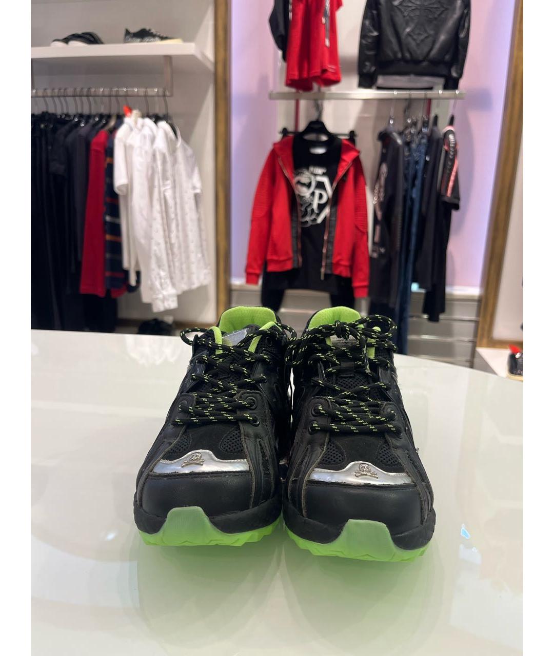 PHILIPP PLEIN Черные текстильные кеды, фото 2