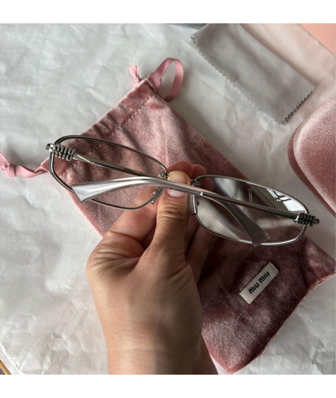MIU MIU Серые металлические солнцезащитные очки, фото 6