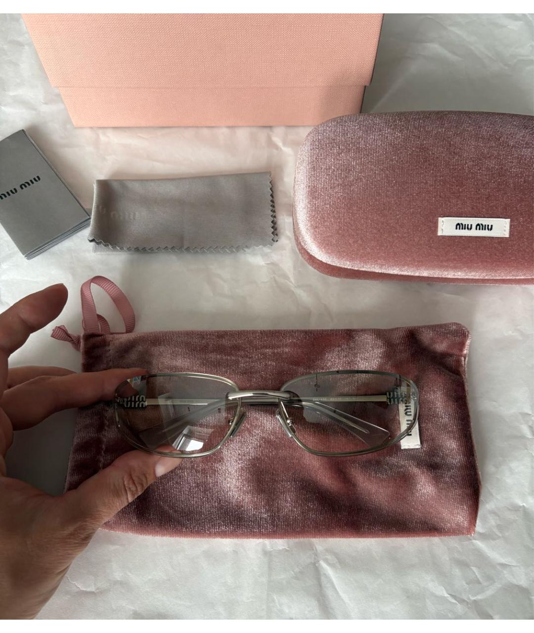 MIU MIU Серые металлические солнцезащитные очки, фото 5