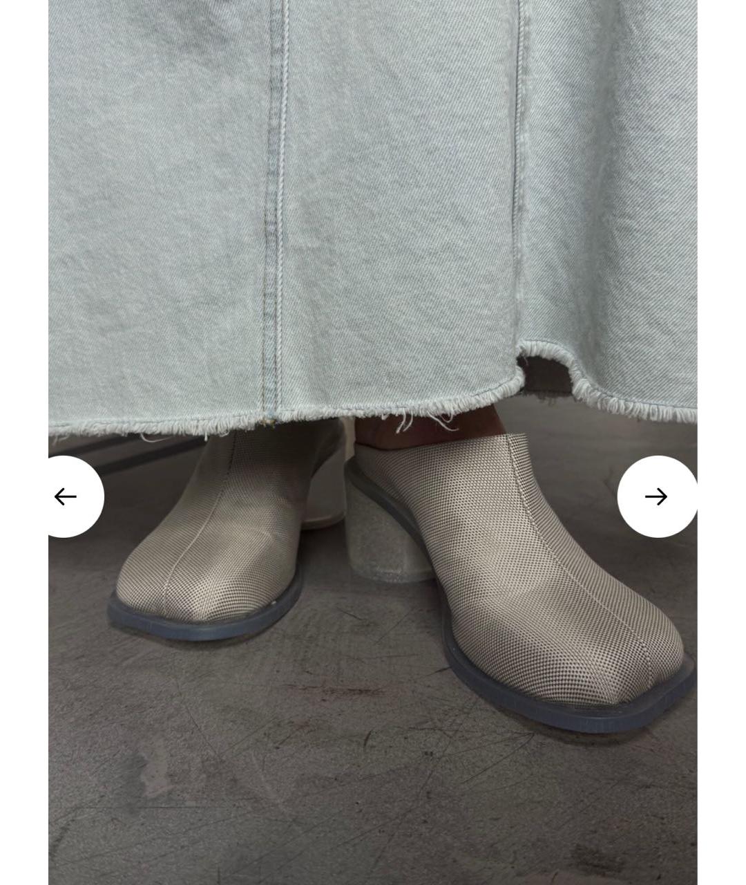MM6 MAISON MARGIELA Серые текстильные мюли, фото 4