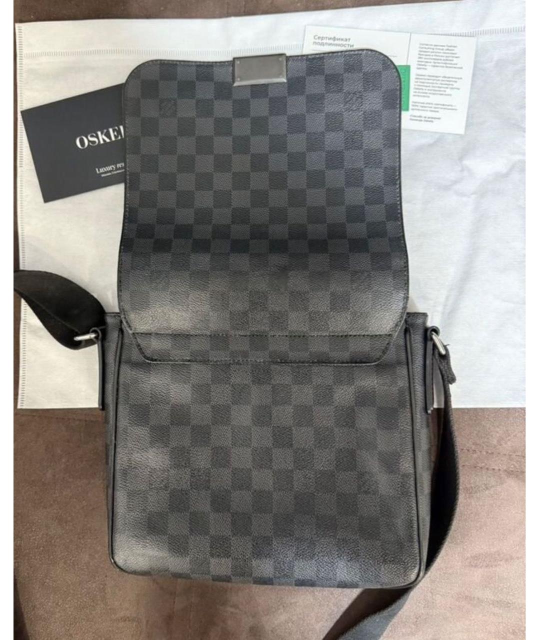 LOUIS VUITTON Антрацитовая сумка на плечо, фото 4