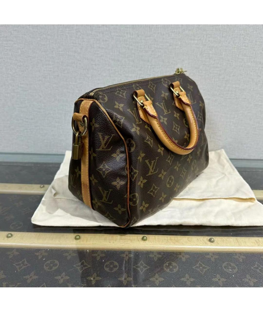 LOUIS VUITTON Коричневая кожаная сумка тоут, фото 3