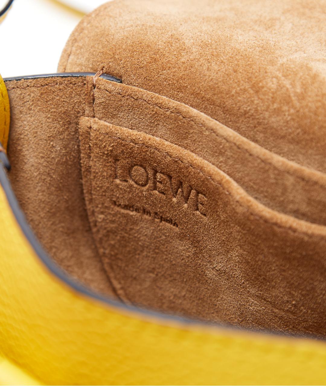 LOEWE Желтая кожаная сумка через плечо, фото 7