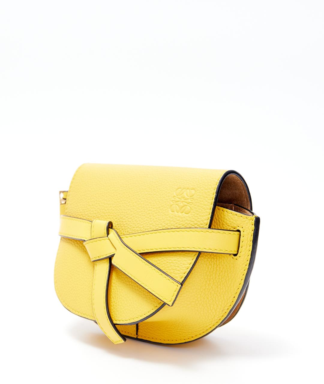 LOEWE Желтая кожаная сумка через плечо, фото 2
