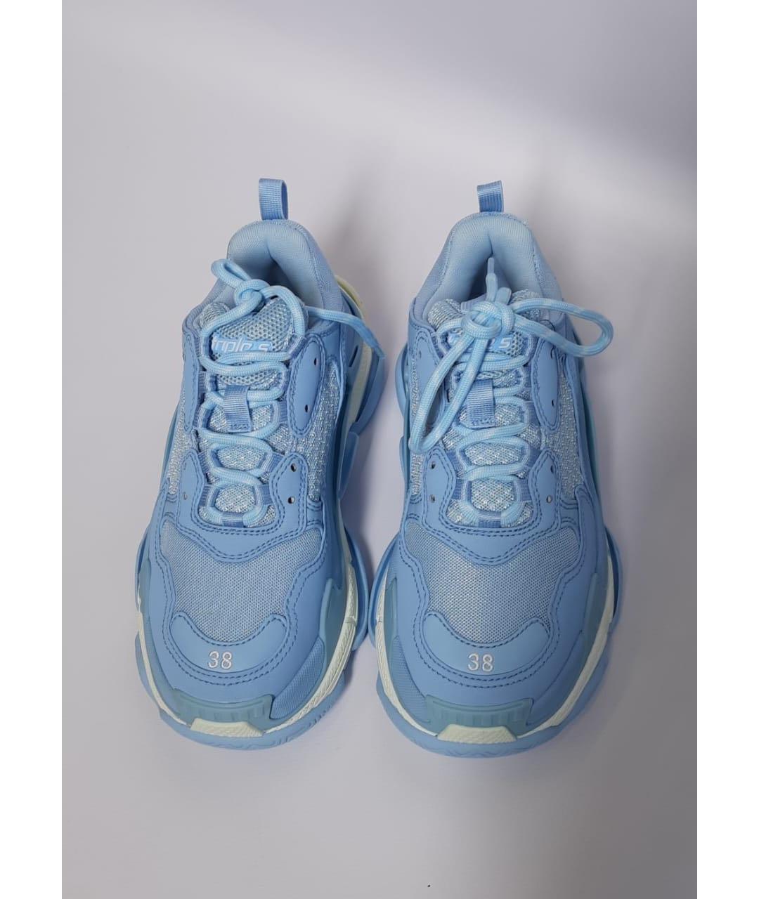 BALENCIAGA Голубые кроссовки, фото 3