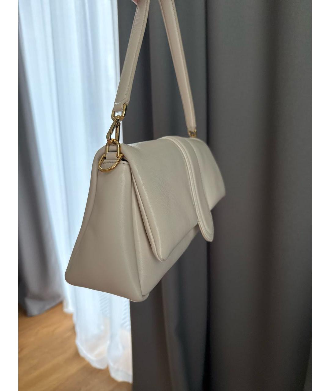 JACQUEMUS Бежевая кожаная сумка через плечо, фото 2