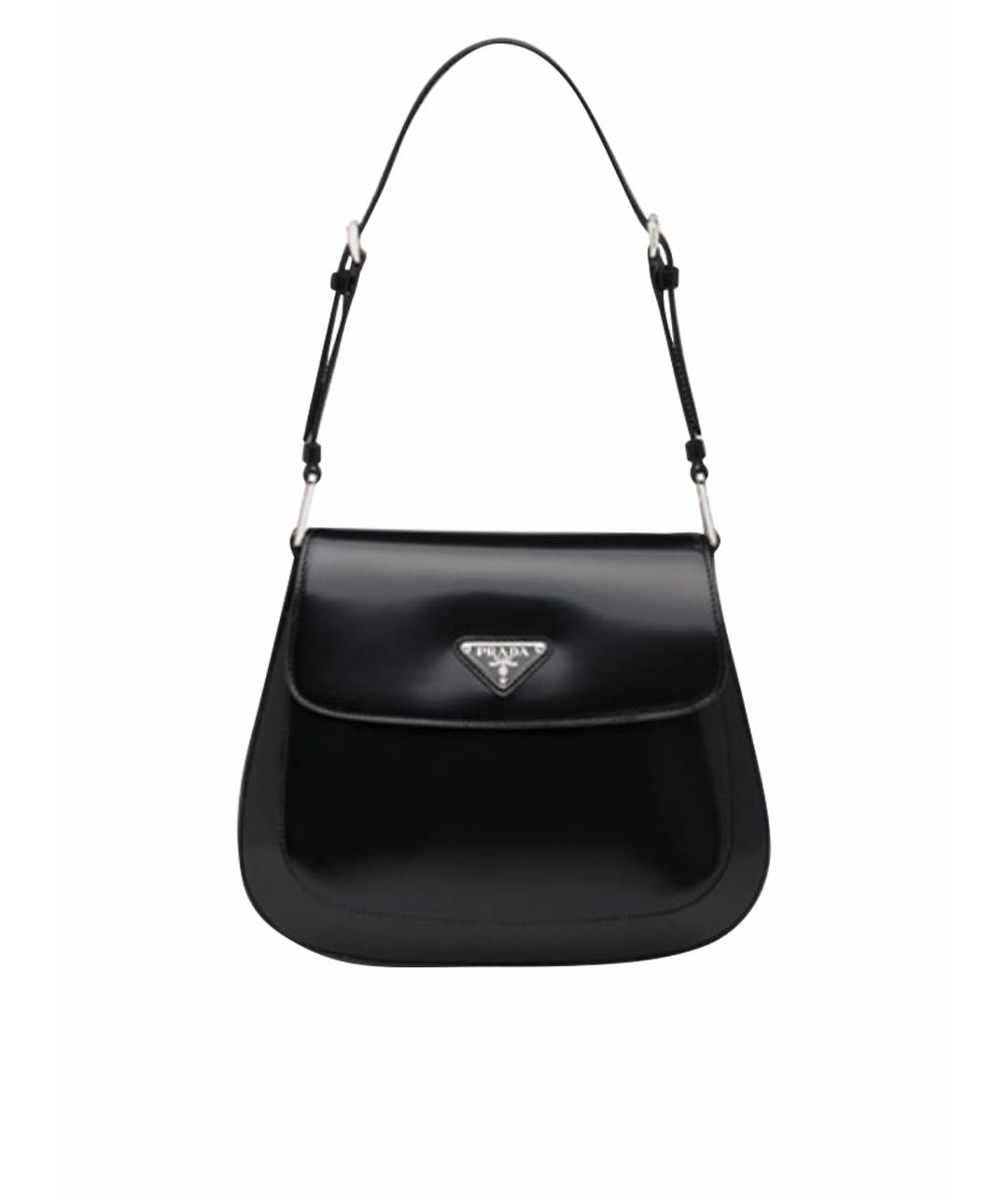 PRADA Черная сумка через плечо из лакированной кожи, фото 1
