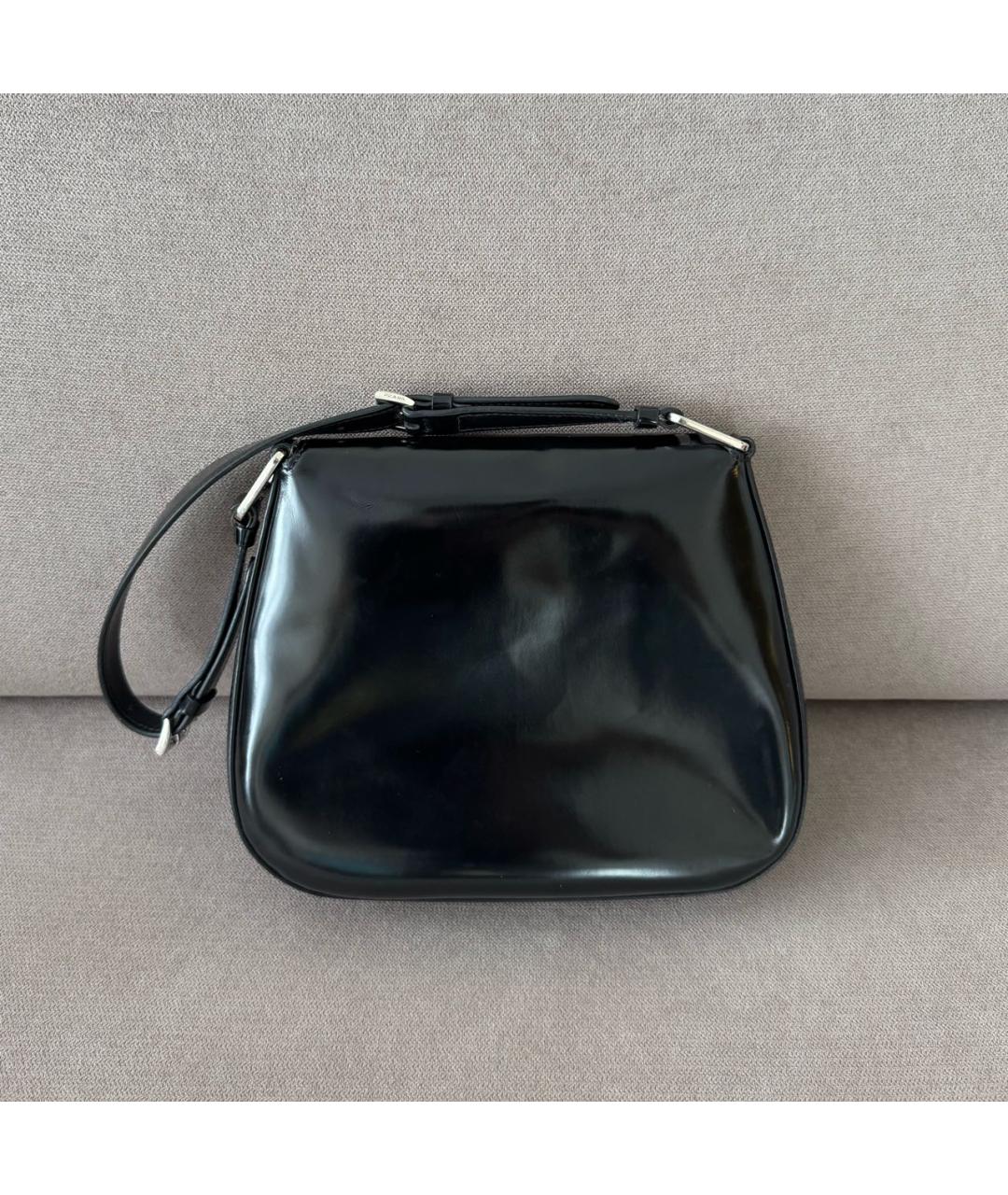 PRADA Черная сумка через плечо из лакированной кожи, фото 3