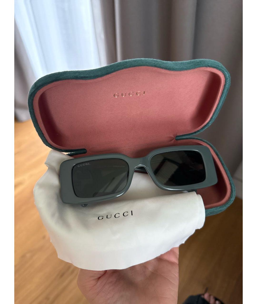 GUCCI Антрацитовые пластиковые солнцезащитные очки, фото 4