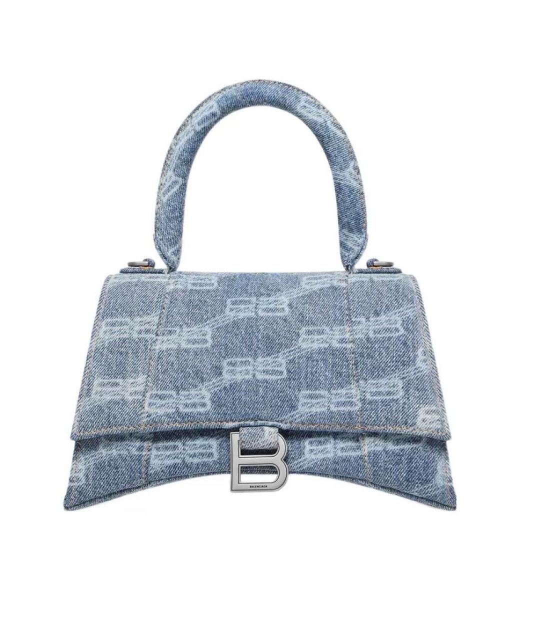 BALENCIAGA Голубая деним сумка с короткими ручками, фото 9
