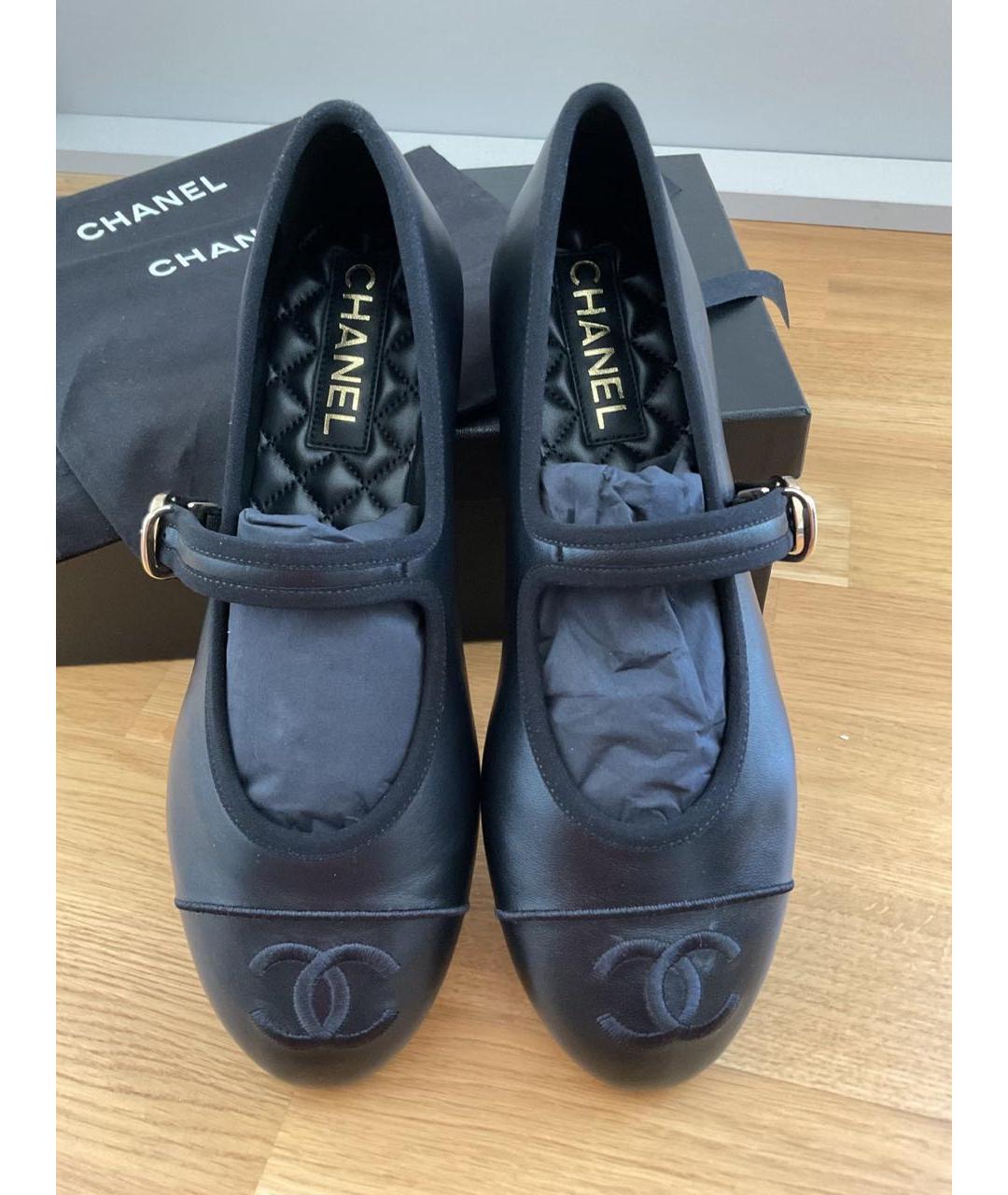 CHANEL Черные кожаные балетки, фото 2