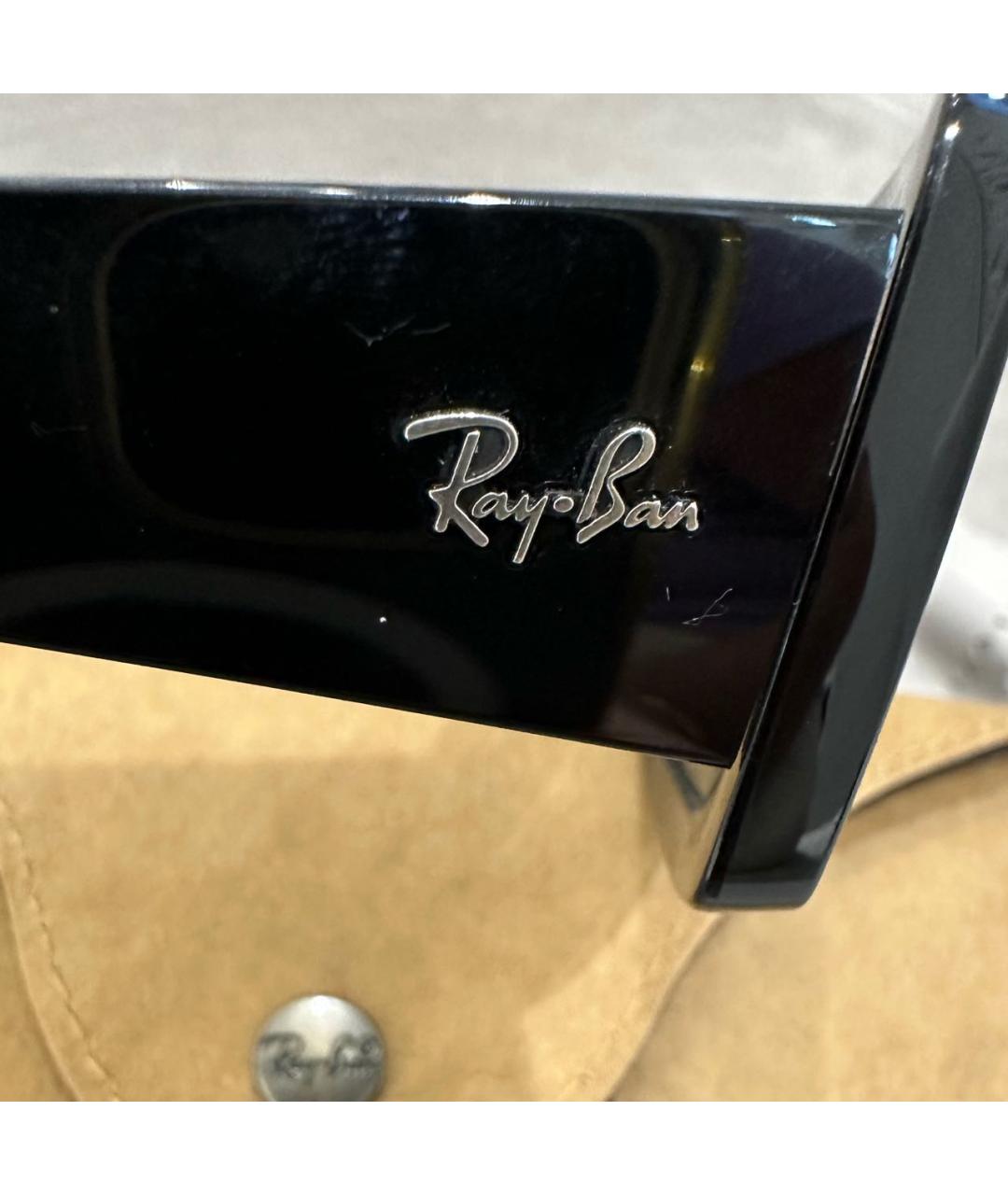 RAY BAN Черные пластиковые солнцезащитные очки, фото 8