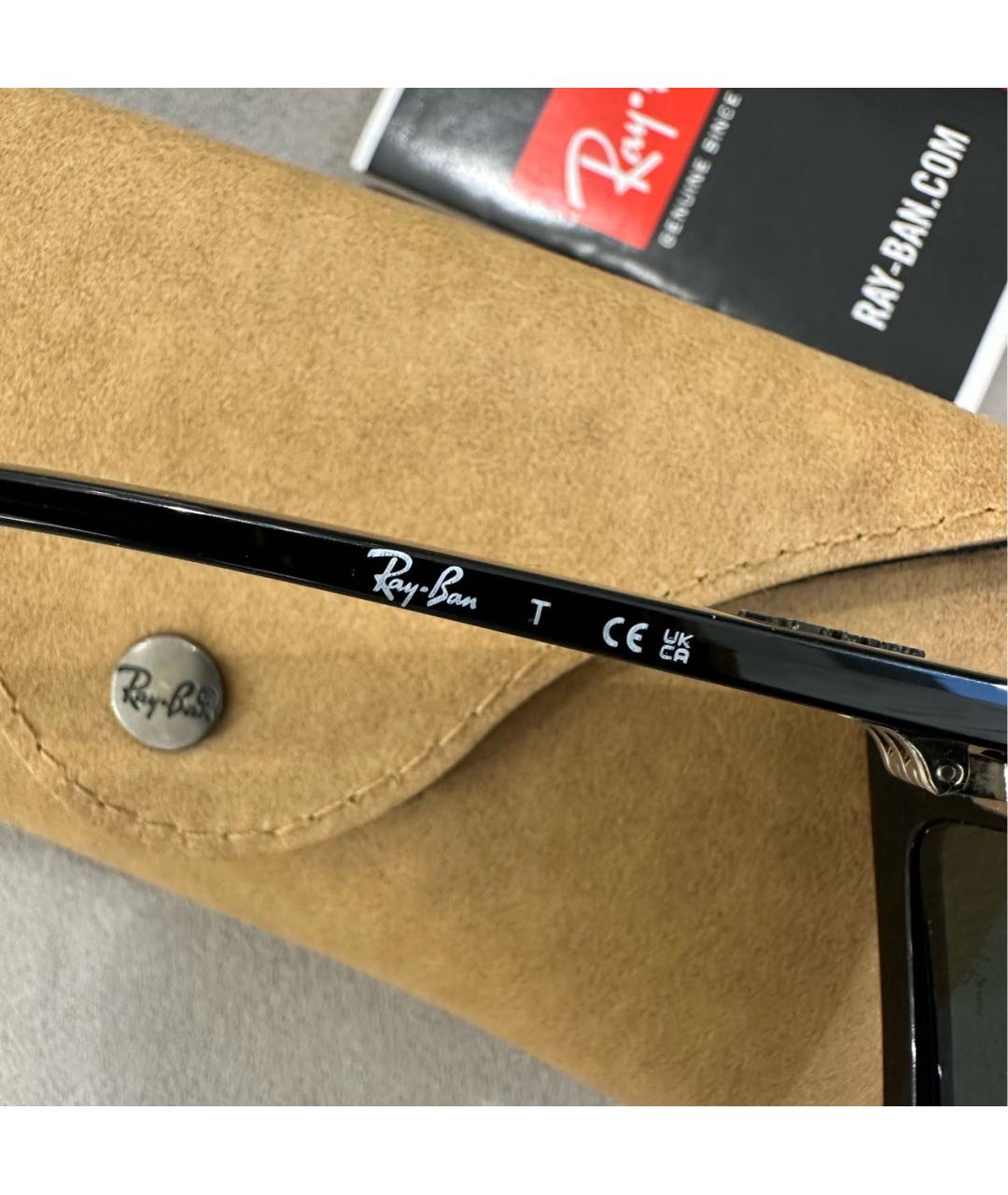 RAY BAN Черные пластиковые солнцезащитные очки, фото 7