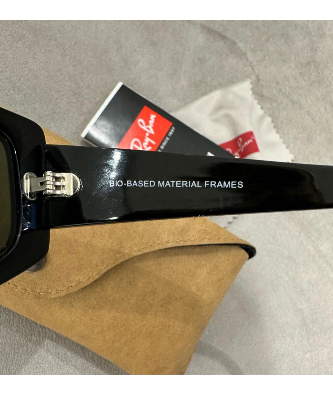 RAY BAN Черные пластиковые солнцезащитные очки, фото 3