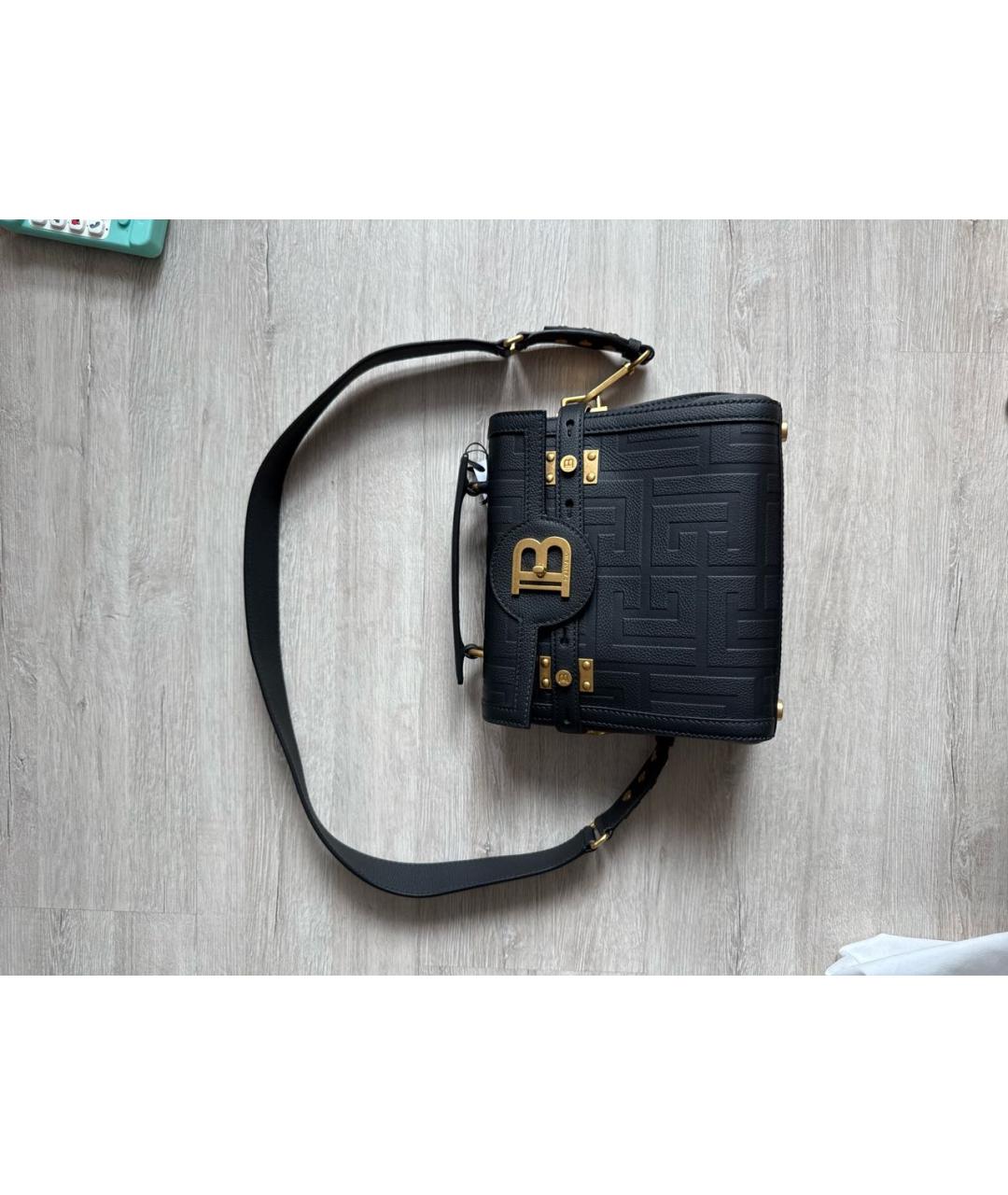 BALMAIN Черная кожаная сумка тоут, фото 9