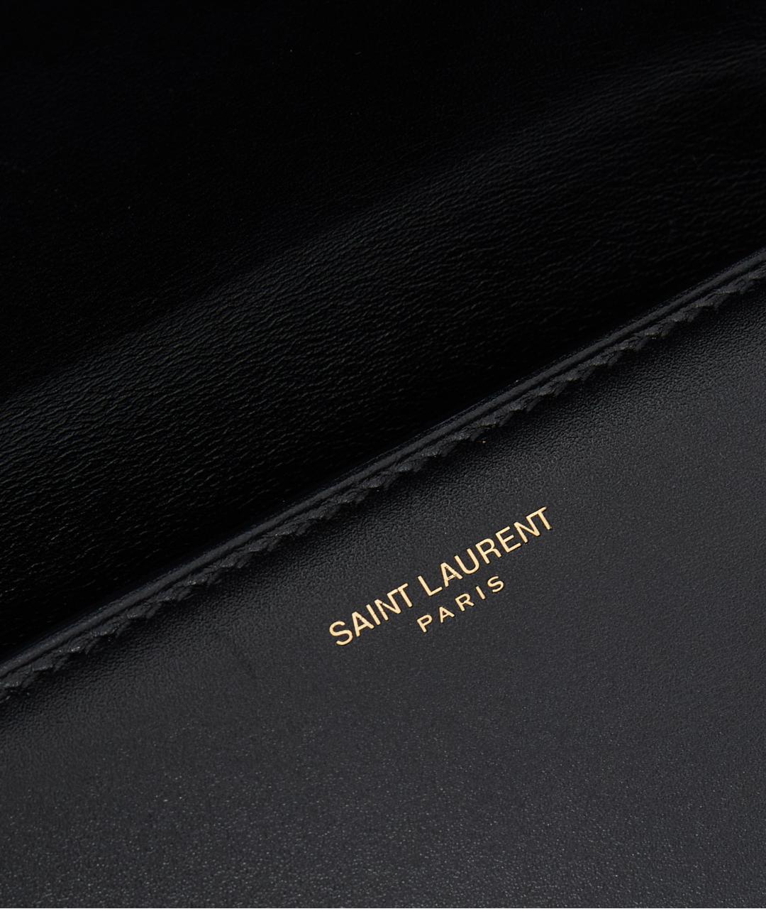 SAINT LAURENT Черная кожаная сумка через плечо, фото 7