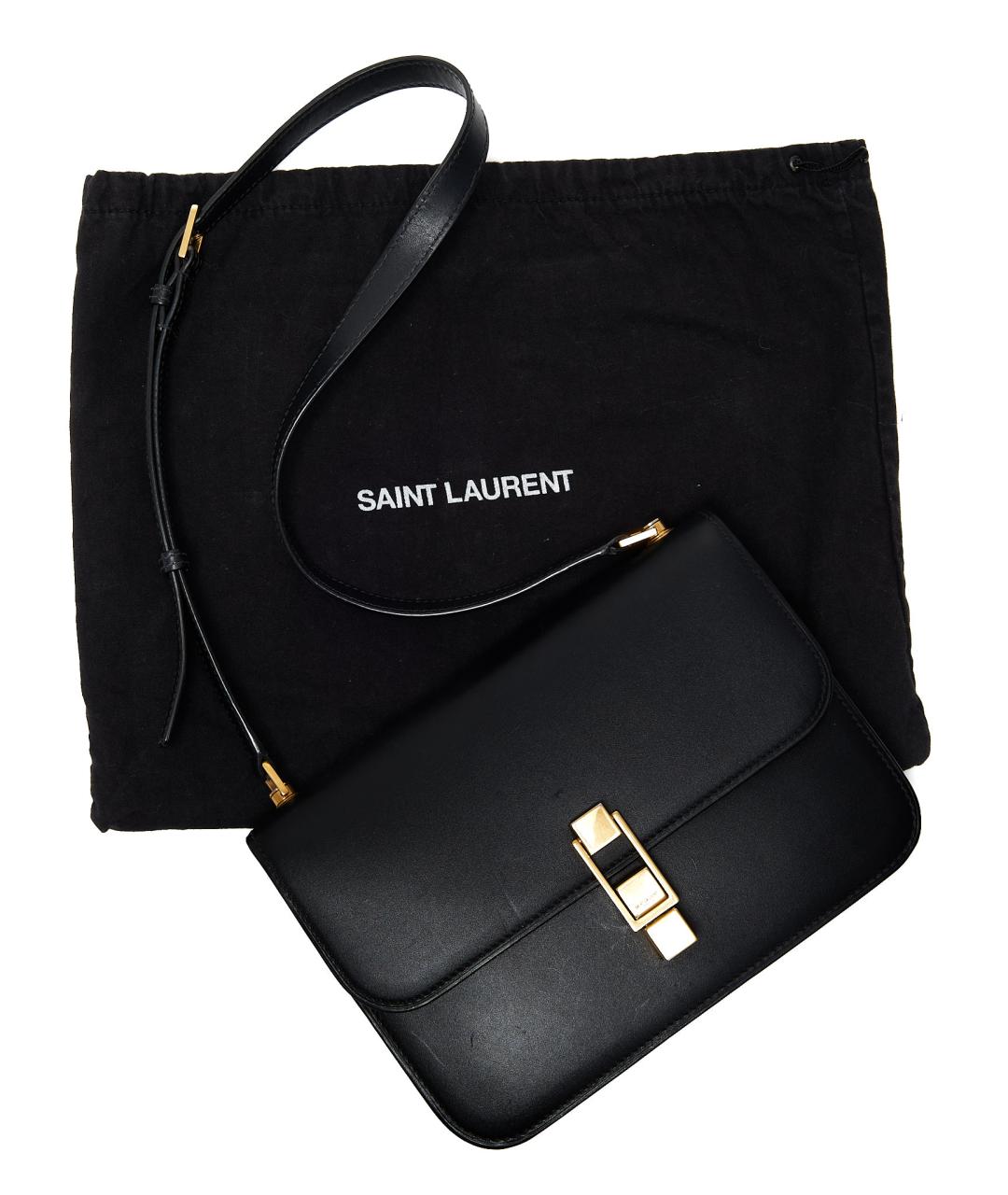 SAINT LAURENT Черная кожаная сумка через плечо, фото 8