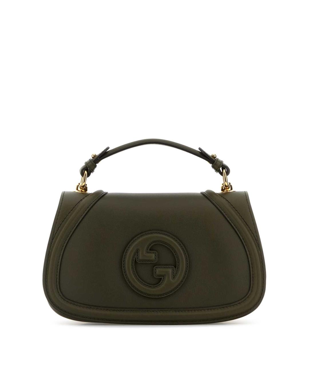 GUCCI Зеленая кожаная сумка с короткими ручками, фото 1