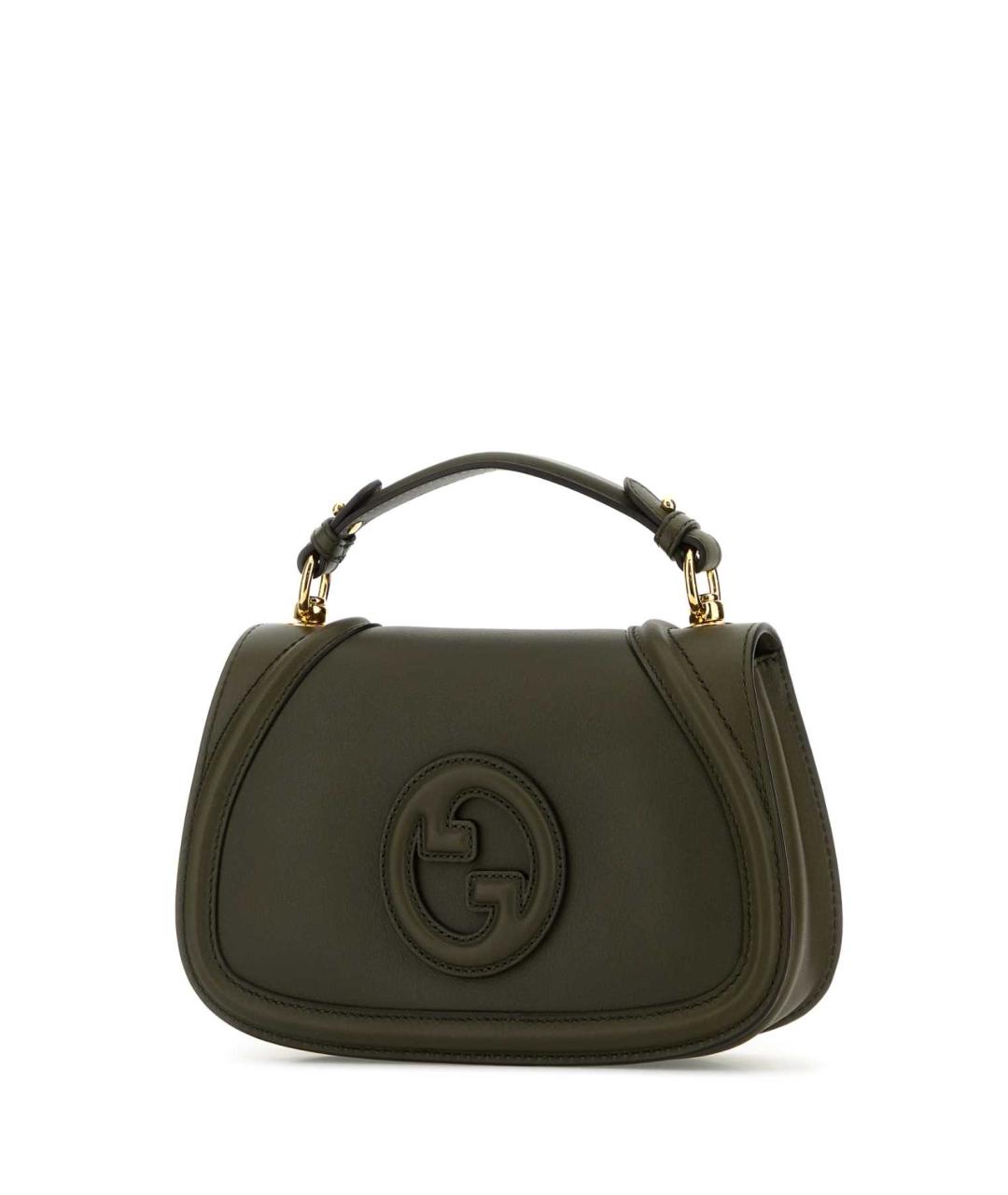 GUCCI Зеленая кожаная сумка с короткими ручками, фото 2