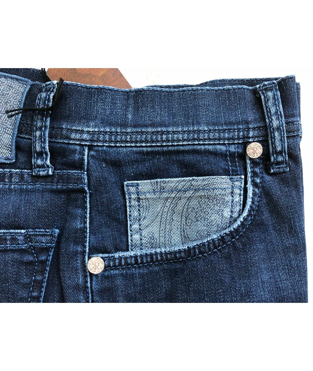 STEFANO RICCI Синие хлопко-эластановые джинсы, фото 5