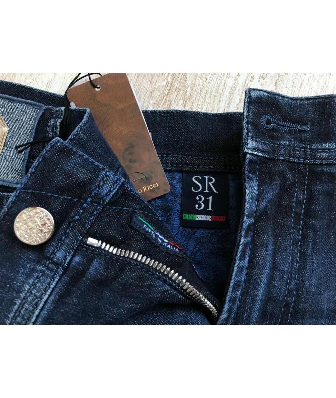 STEFANO RICCI Синие хлопко-эластановые джинсы, фото 3