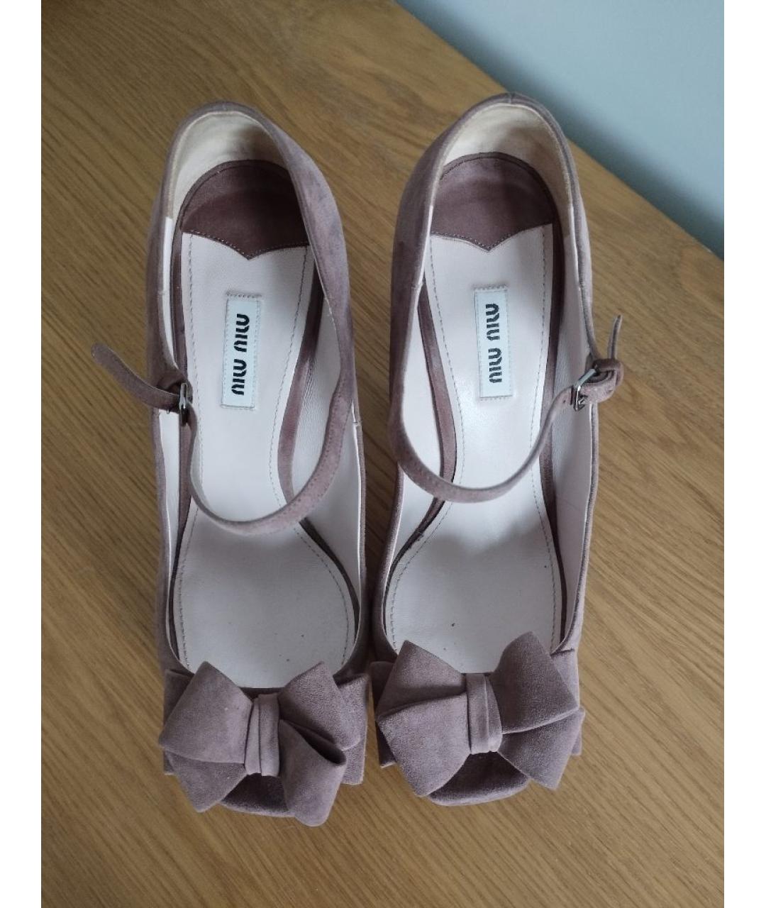 MIU MIU Розовые замшевые босоножки, фото 2