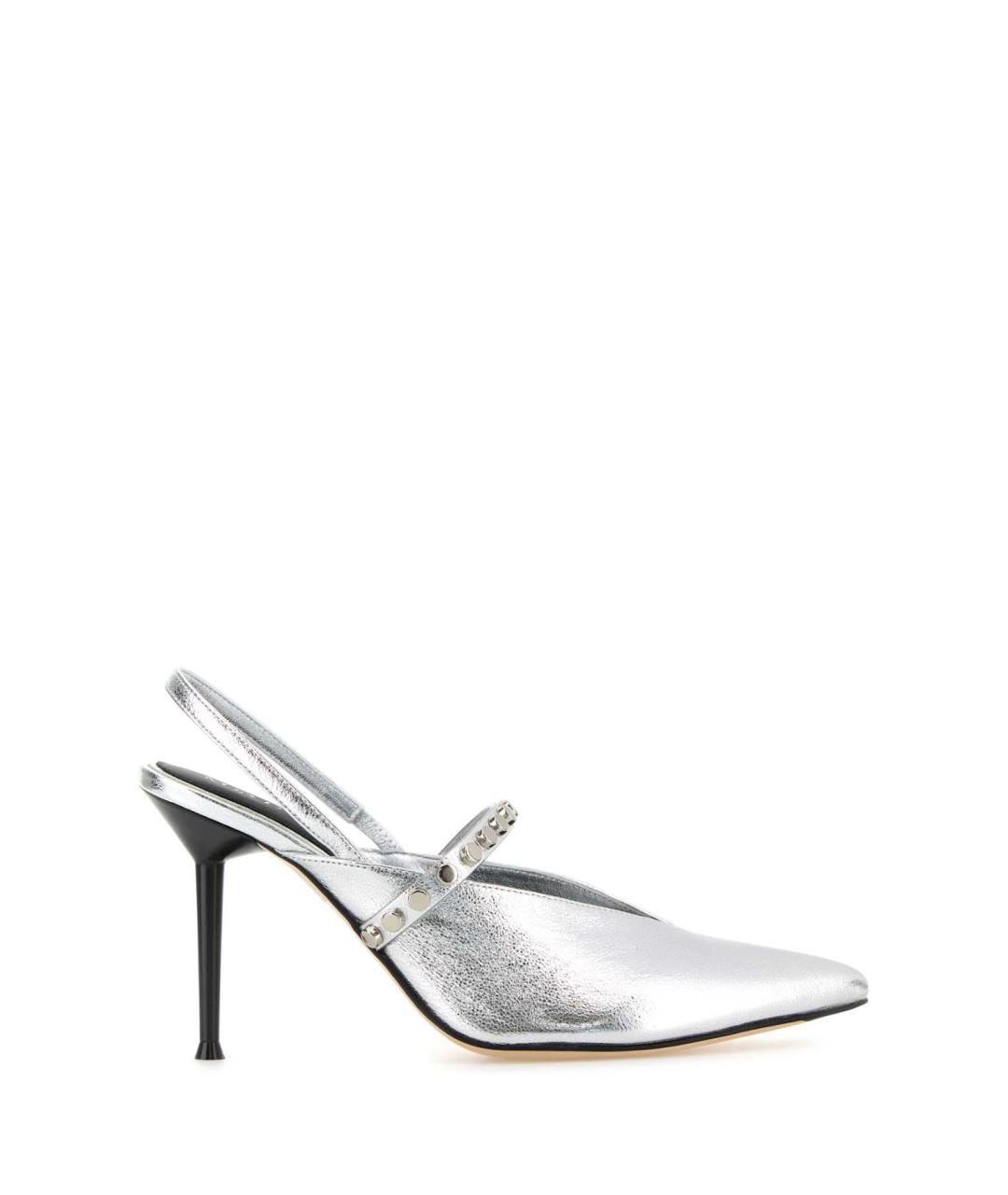 ALEXANDER MCQUEEN Серебряные кожаные туфли, фото 1