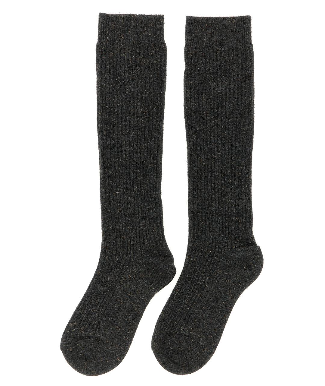 BRUNELLO CUCINELLI Антрацитовые носки, чулки и колготы, фото 2