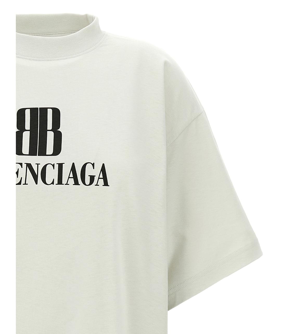 BALENCIAGA Белая хлопковая футболка, фото 3