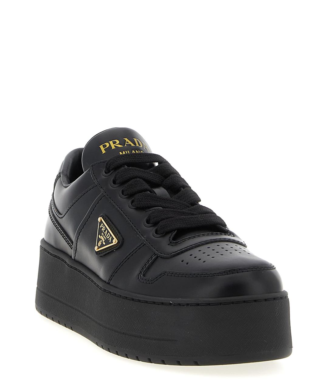 PRADA Черные кожаные кеды, фото 2