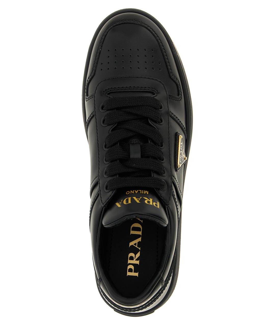 PRADA Черные кожаные кеды, фото 4