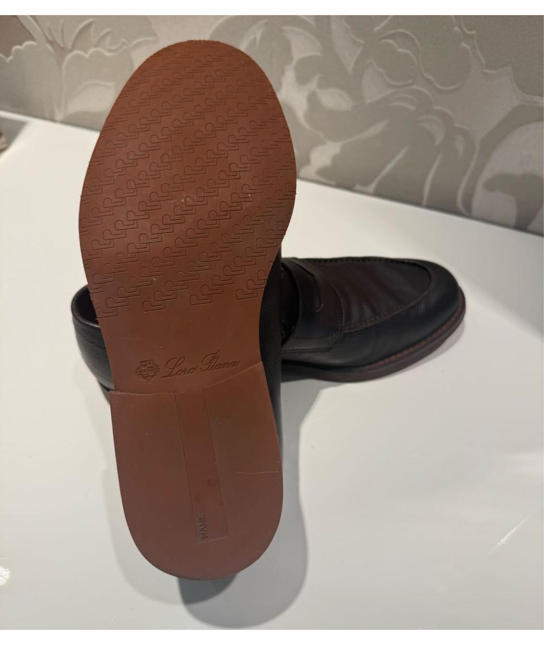 LORO PIANA Коричневые кожаные низкие ботинки, фото 5