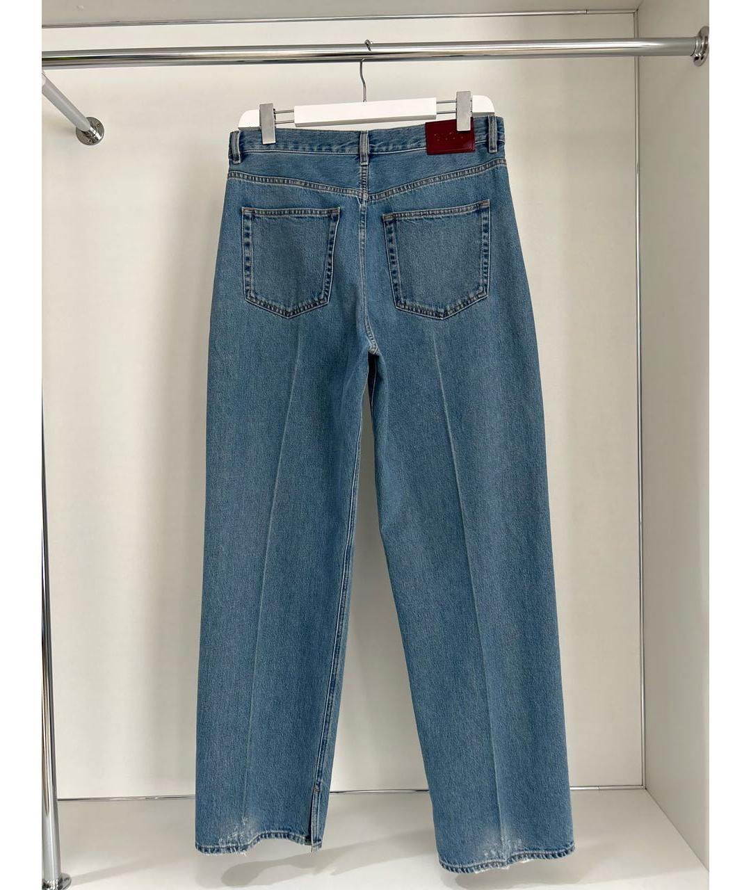 GUCCI Синие хлопко-эластановые прямые джинсы, фото 2