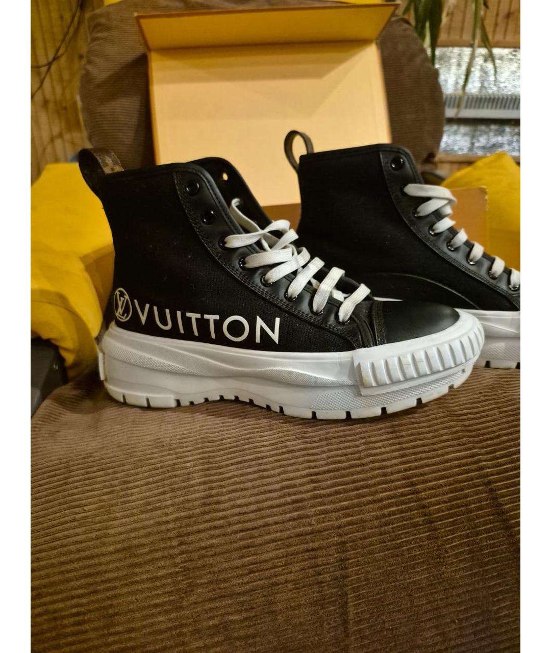 LOUIS VUITTON Черные кожаные кеды, фото 8