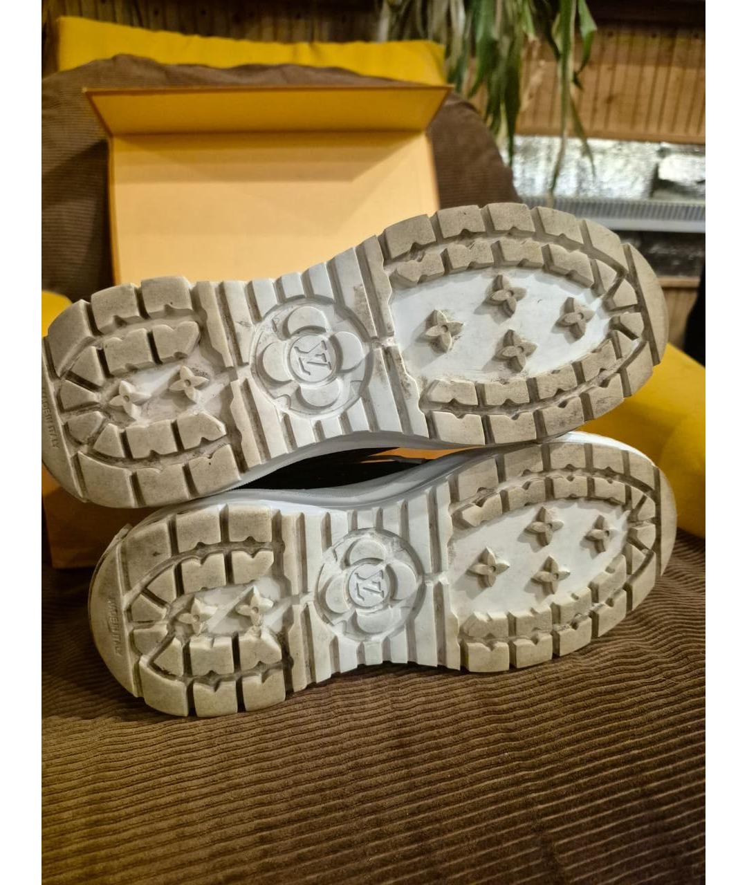 LOUIS VUITTON Черные кожаные кеды, фото 4