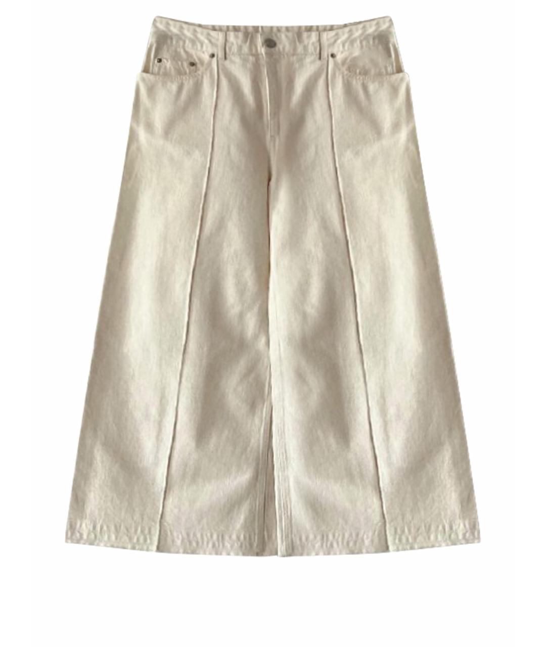 ALEXANDER MCQUEEN Бежевые хлопковые брюки широкие, фото 1