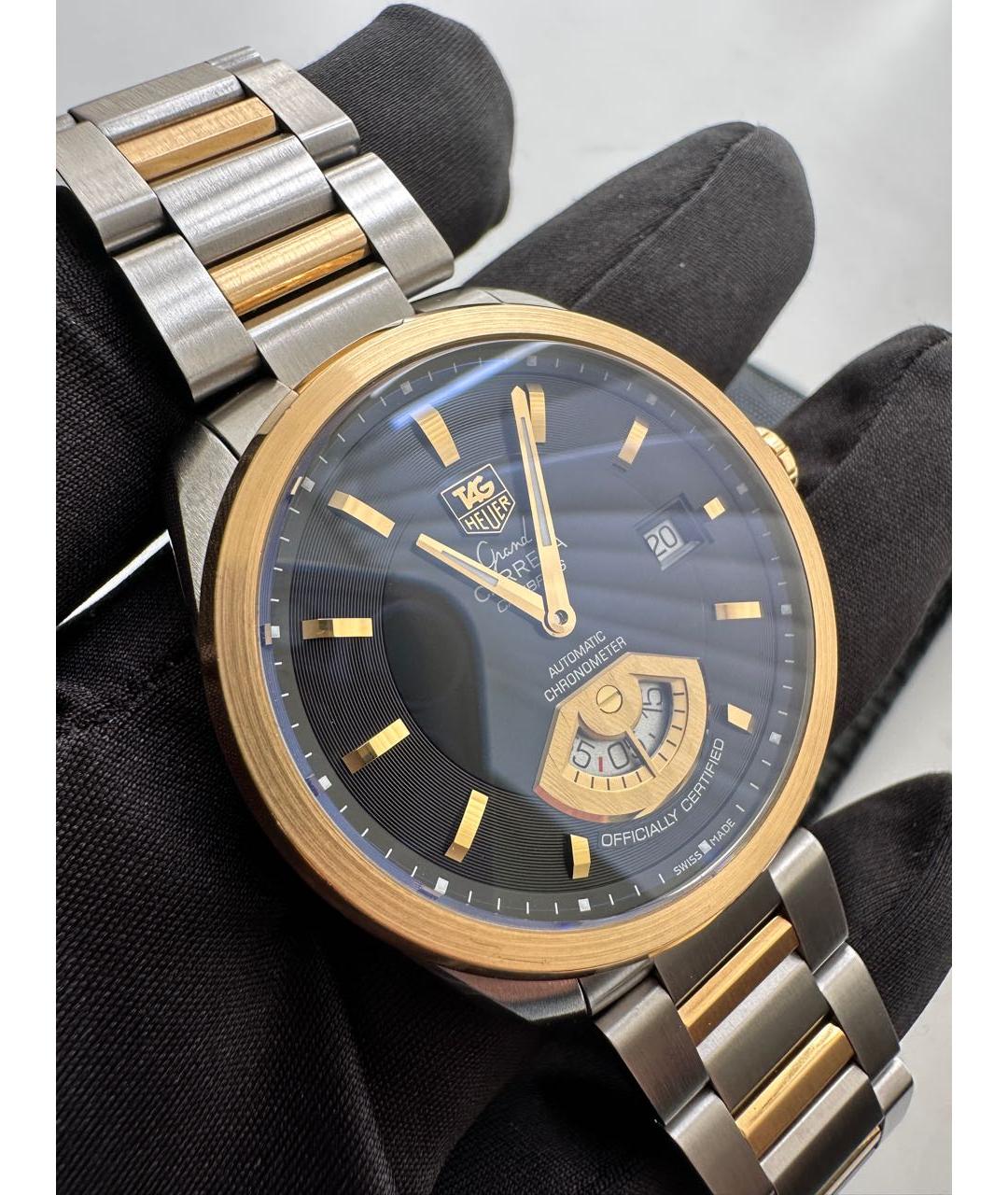 TAG HEUER Черные часы из золота и стали, фото 5