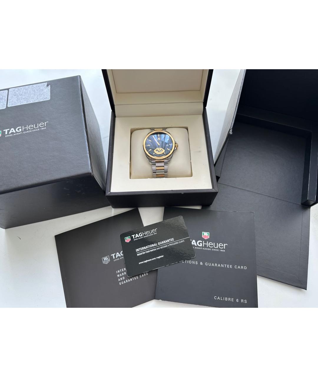 TAG HEUER Черные часы из золота и стали, фото 4