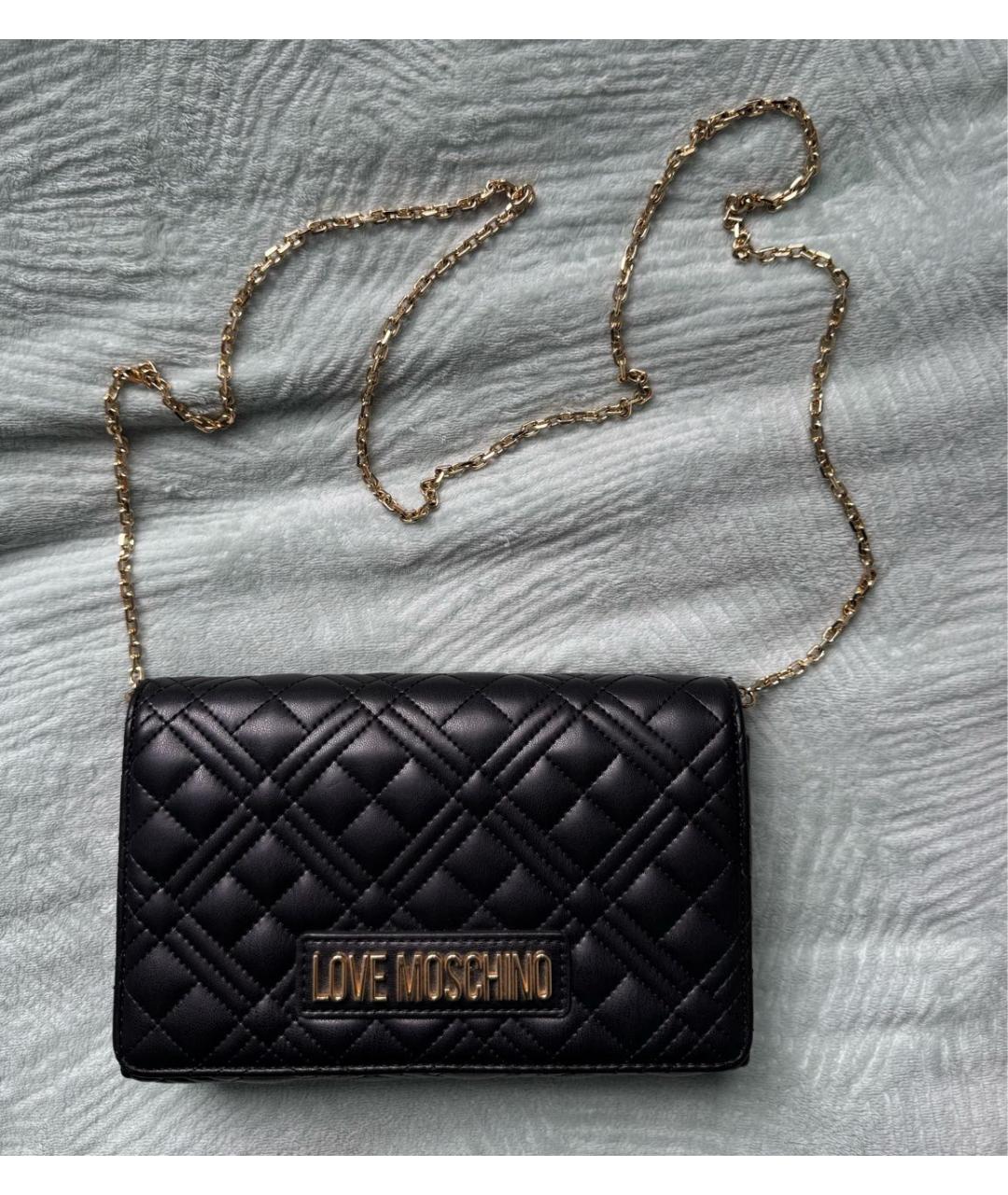 LOVE MOSCHINO Черная сумка через плечо из искусственной кожи, фото 9