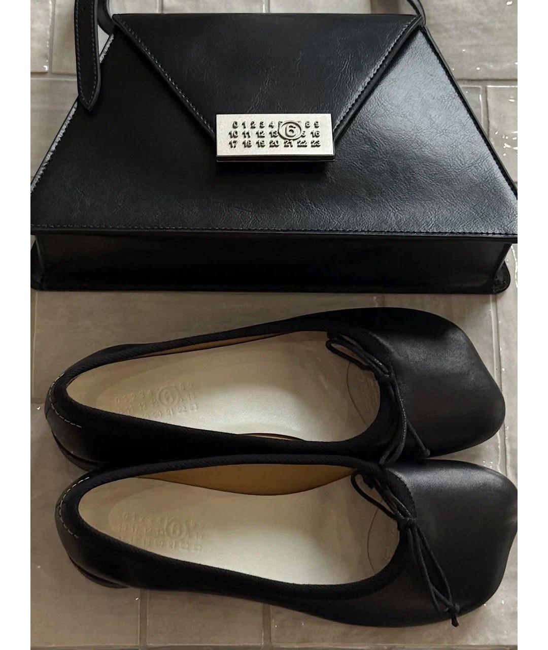MM6 MAISON MARGIELA Черная кожаная сумка через плечо, фото 2