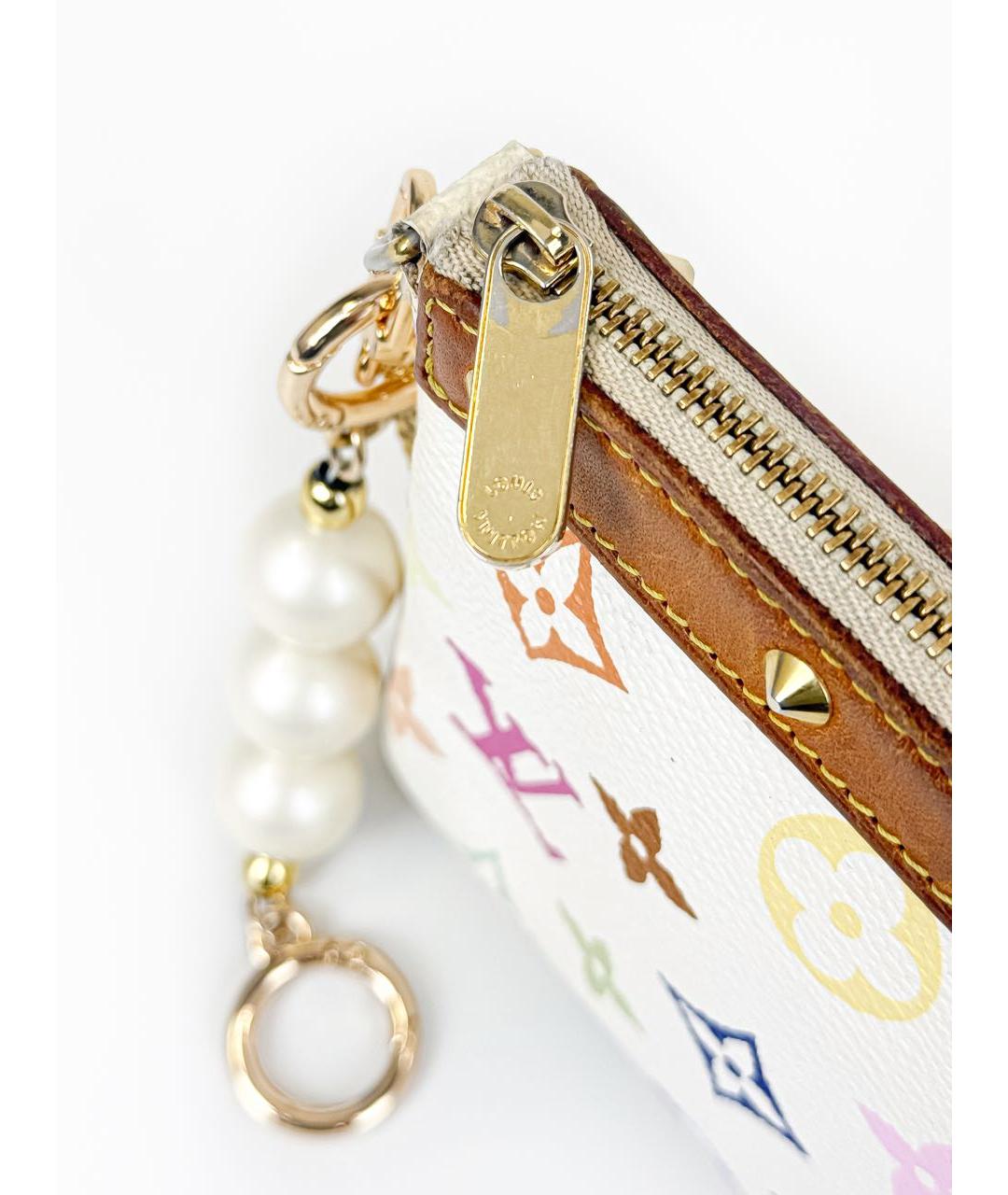 LOUIS VUITTON Белая кожаная сумка через плечо, фото 4