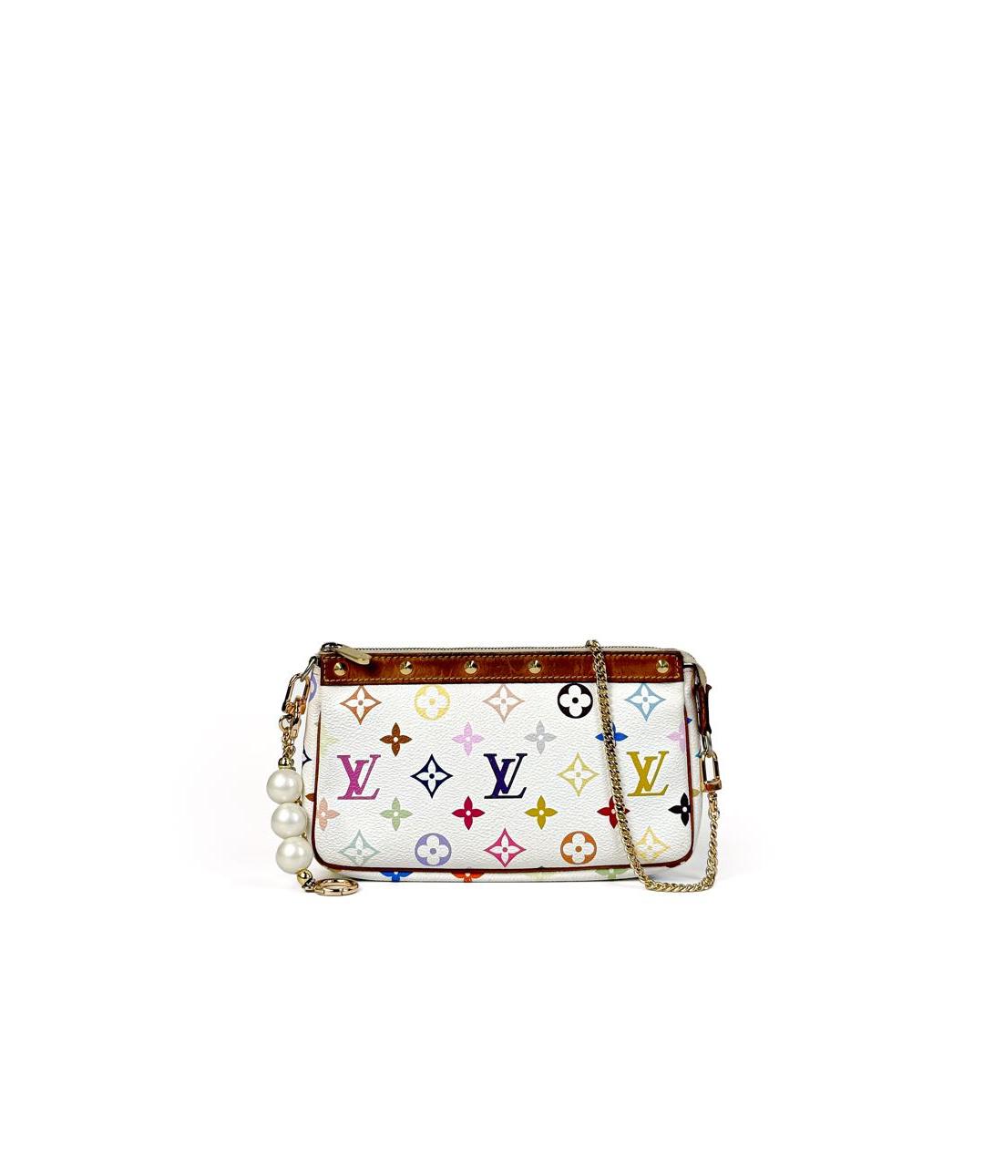 LOUIS VUITTON Белая кожаная сумка через плечо, фото 8