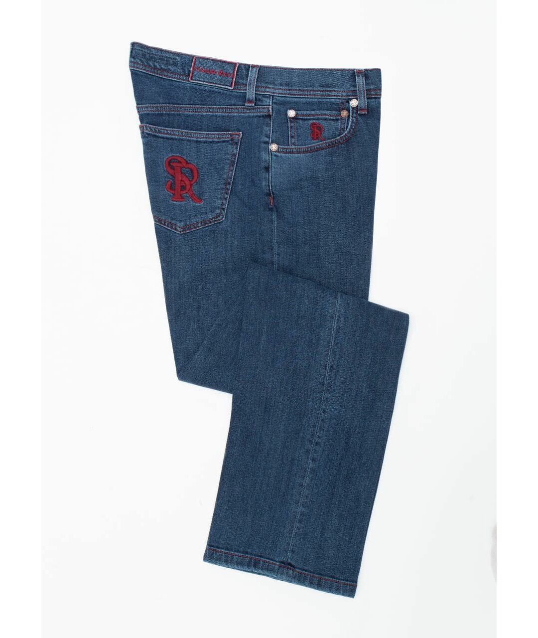 STEFANO RICCI Синие хлопко-эластановые джинсы, фото 9