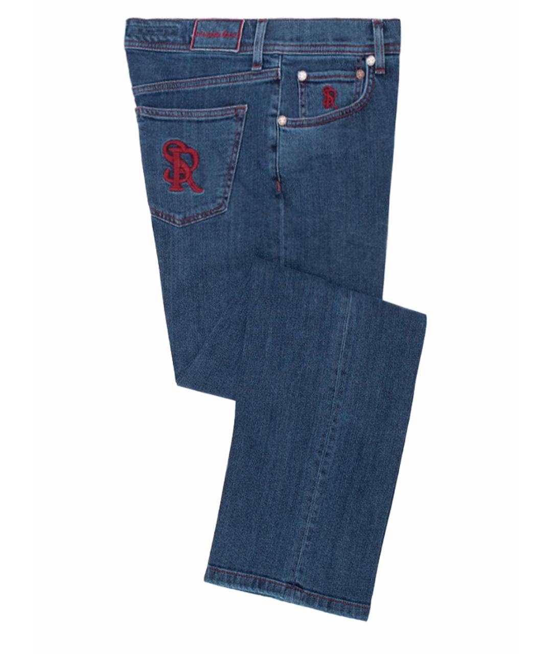 STEFANO RICCI Синие хлопко-эластановые джинсы, фото 1