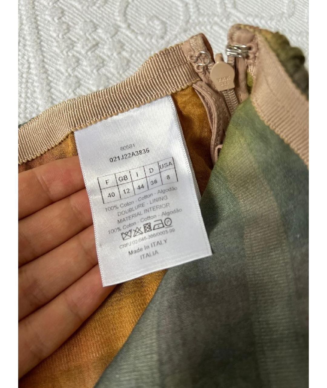 CHRISTIAN DIOR Мульти хлопковая юбка макси, фото 8