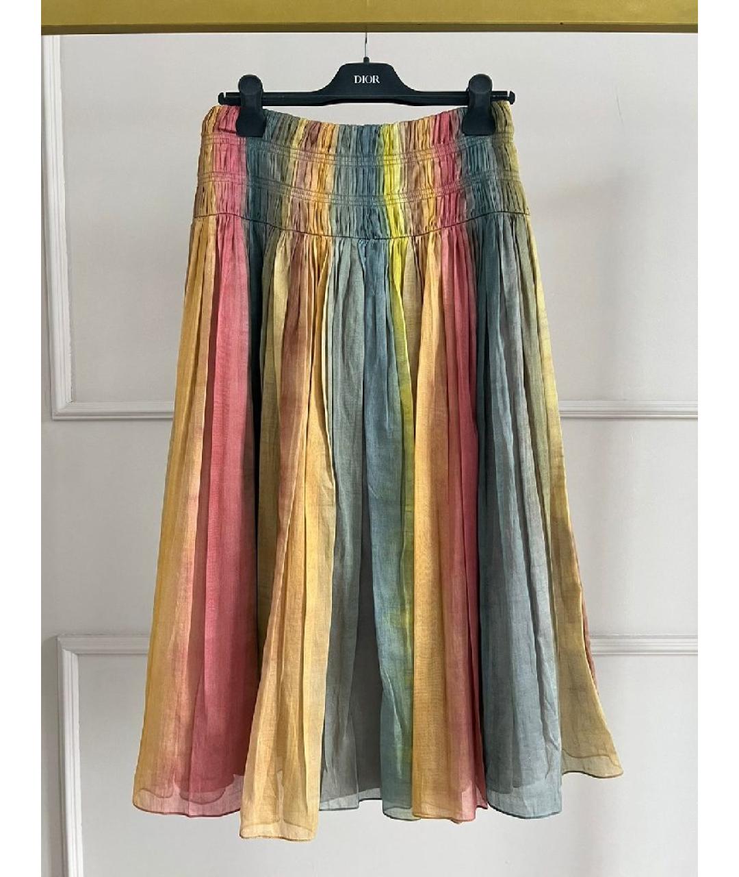 CHRISTIAN DIOR Мульти хлопковая юбка макси, фото 9